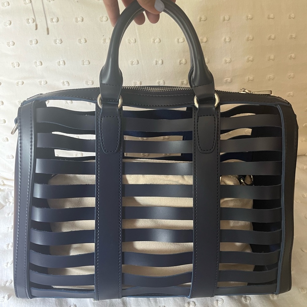 New! Beautiful navy satchel from Asis, Italy.